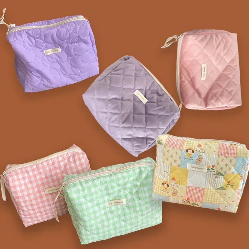 Ship from US Large capacity womens makeup bag casual small storage zippered 250227FBB