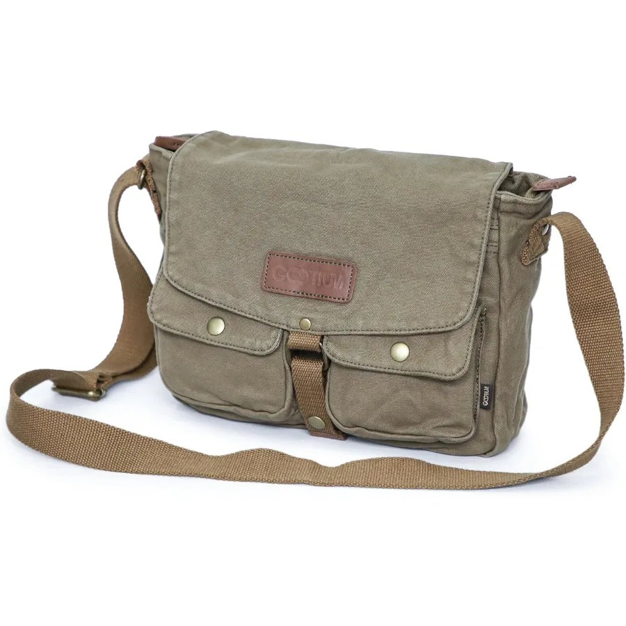 Ship from US Canvas Messenger Bag Vintage Crossbody Shoulder Military Satchel 250227FBB