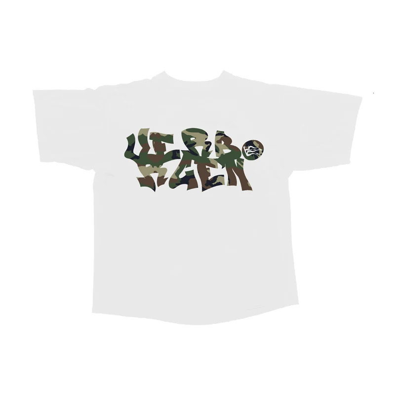 Y2K Trend Graffiti Camo T-Shirt Army Camouflage Character Print Streetwear Retro Gothic Clean Fit Unisex Oversized Short Sleeve 250225