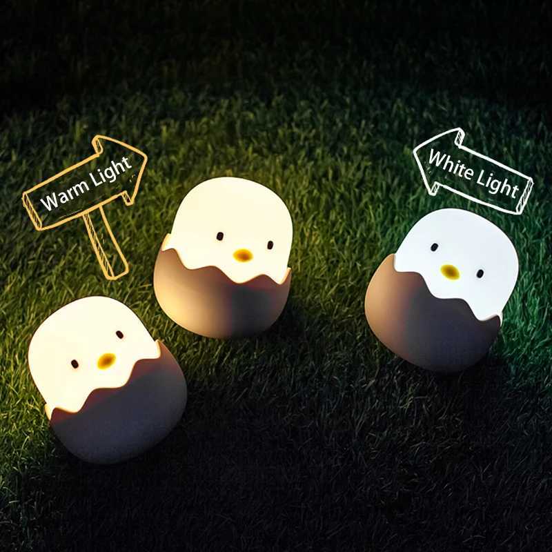 Eggshell Chicken Night Light Cartoon LED Light Bedroom Children Touch Adjustable Light Rechargeable Warm Light Atmosphere Light M251118