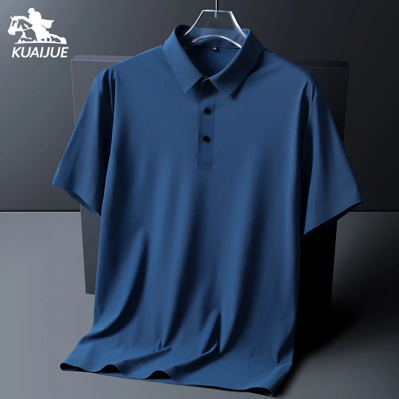 polo shirt men 6XL 7XL 8XL Summer High quality mens short-sleeved polo shirt Ice silk Mens business casual polo shirt 2212 250224