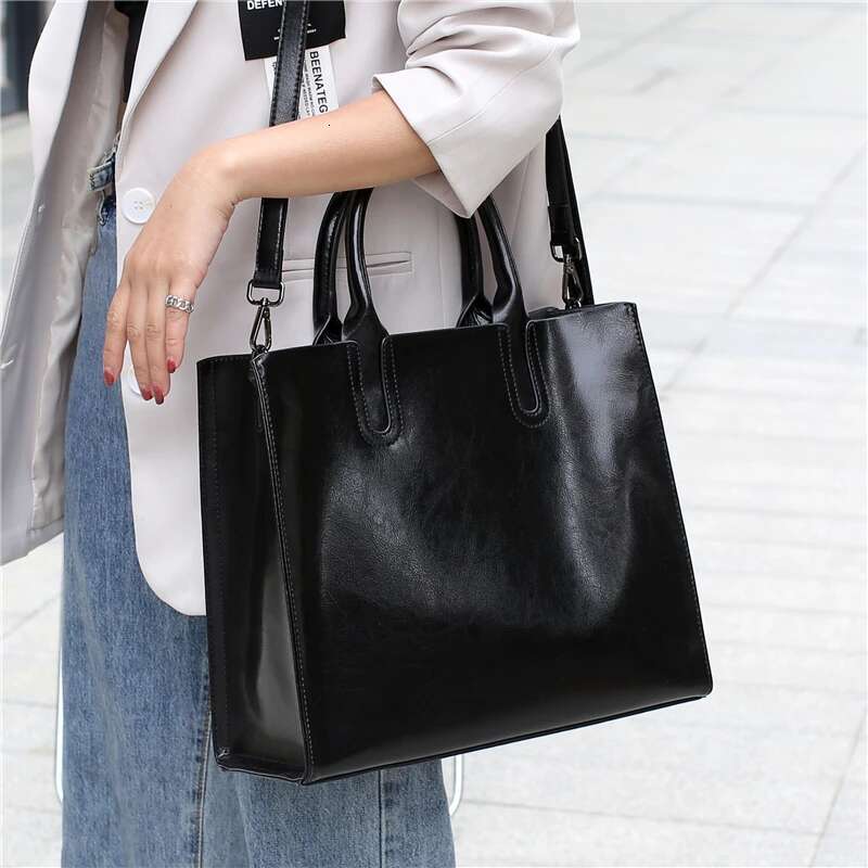 Burminsa Cowhide Genuine Leather Large Tote Handbags For Women 2024 Trend Designer Commuter Satchel Shopper Female Shouder Bags