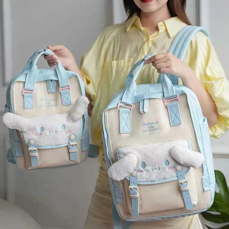 Diaper Bags PANGDUBE Cute Mommy Backpack Big Ear Dog Diaper Bag Cinnamon Rolls School Bag Baby Nappy Bags Students Backpack Y250227YH0T