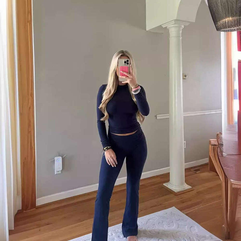European American autumn women's clothing, high-end fashion, Hong Kong style retro two-piece solid color set, 2025 new style, chic and elegant cl