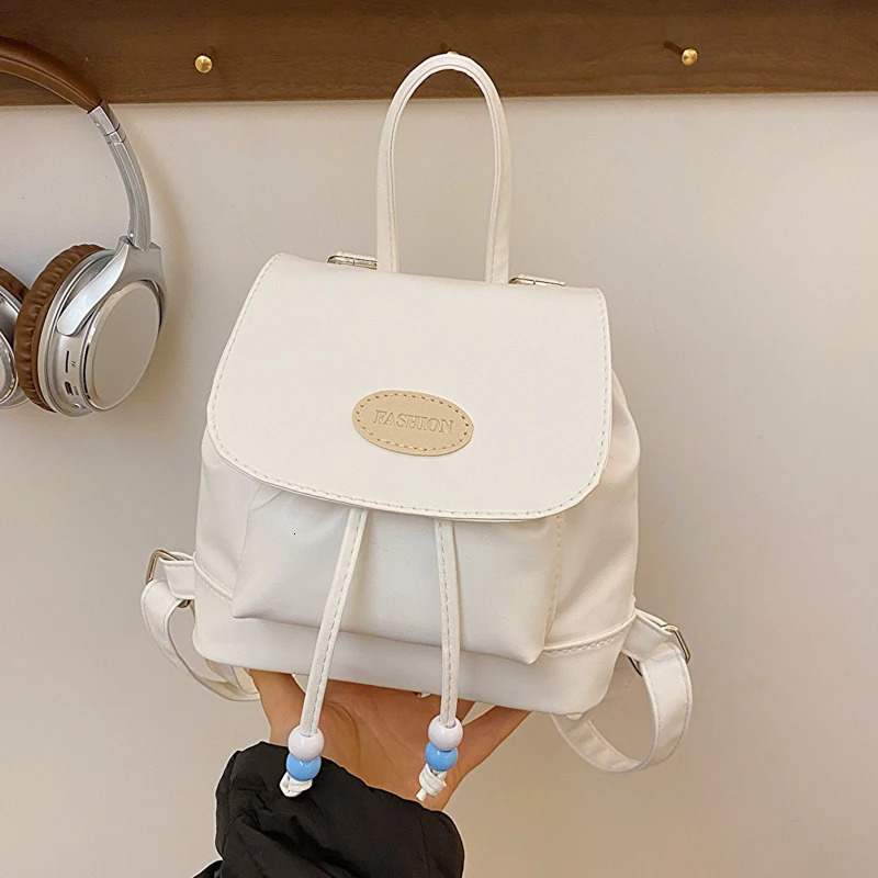 Ship from US High end silver contrasting backpack small womens soft leather Ins base minimalist casual decoration 250227FBB