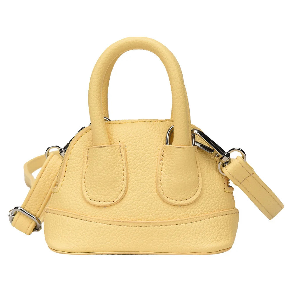 Ship from US Womens Shoulder Bag Mini Shell Coin Wallet PU Leather with Zipper Top Handbag Solid Color Clutch Work Travel 250227FBB