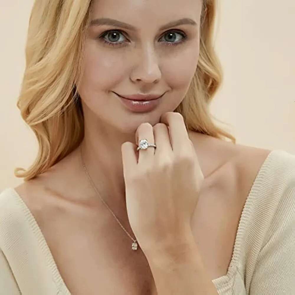Trumium 3ct Official Sterg Sier Engagement For Women Oval Cut Cubic Zircon Wedding Promise Rings Fine Jewelry