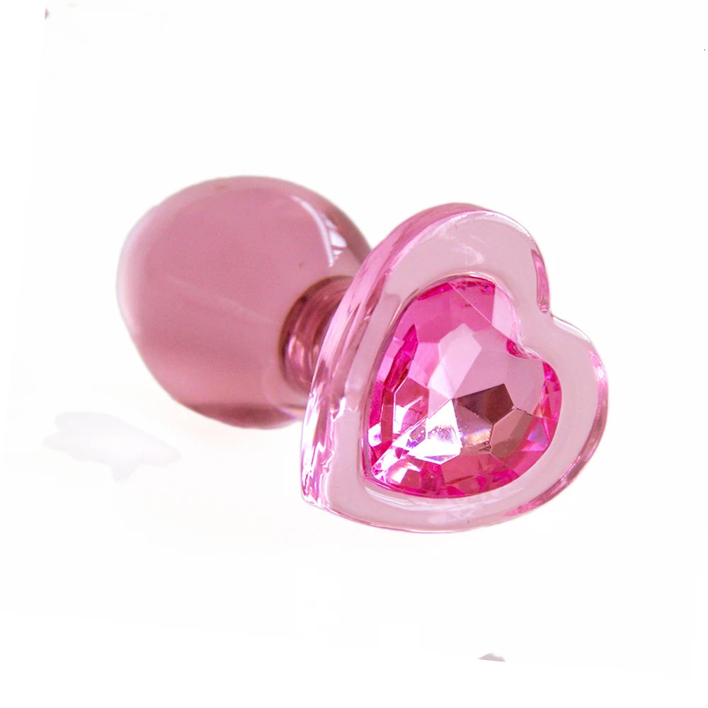 Heart Gem Anal Plug Exquisite Pink Crystal Glass Adult Masturbation Products Prostate Massager Erotic Toys For Couple Lesbian 250227