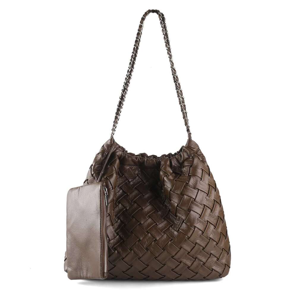 Women's Bags ZR DIARY Woven Tote Large Capacity Women Fashion Chain Shoulder Bags Ruched Crossbody Bag