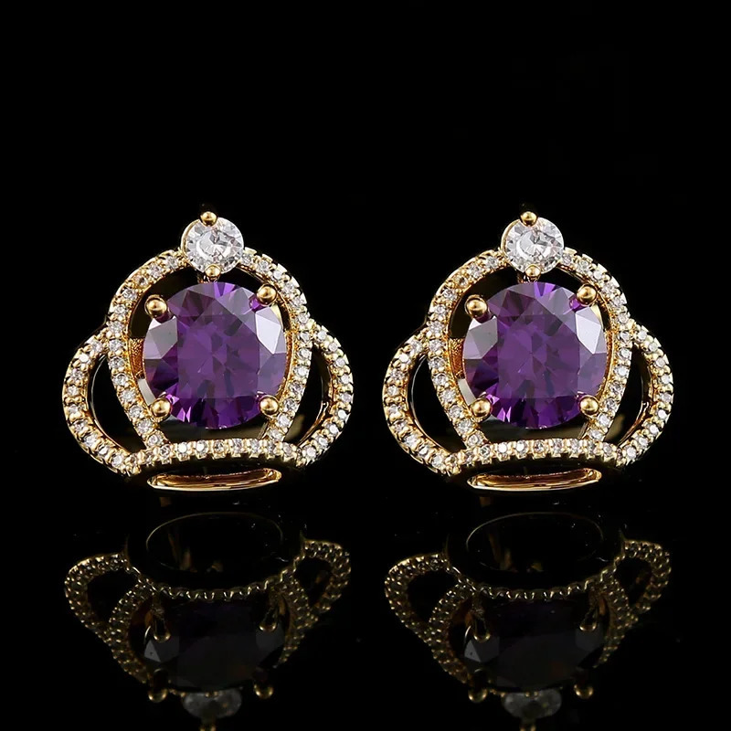 Crown Zircon Cufflinks for Mens French Button Shirt Suit Cuff Links High Quality Wedding Jewelry Clothing Accessories 250227