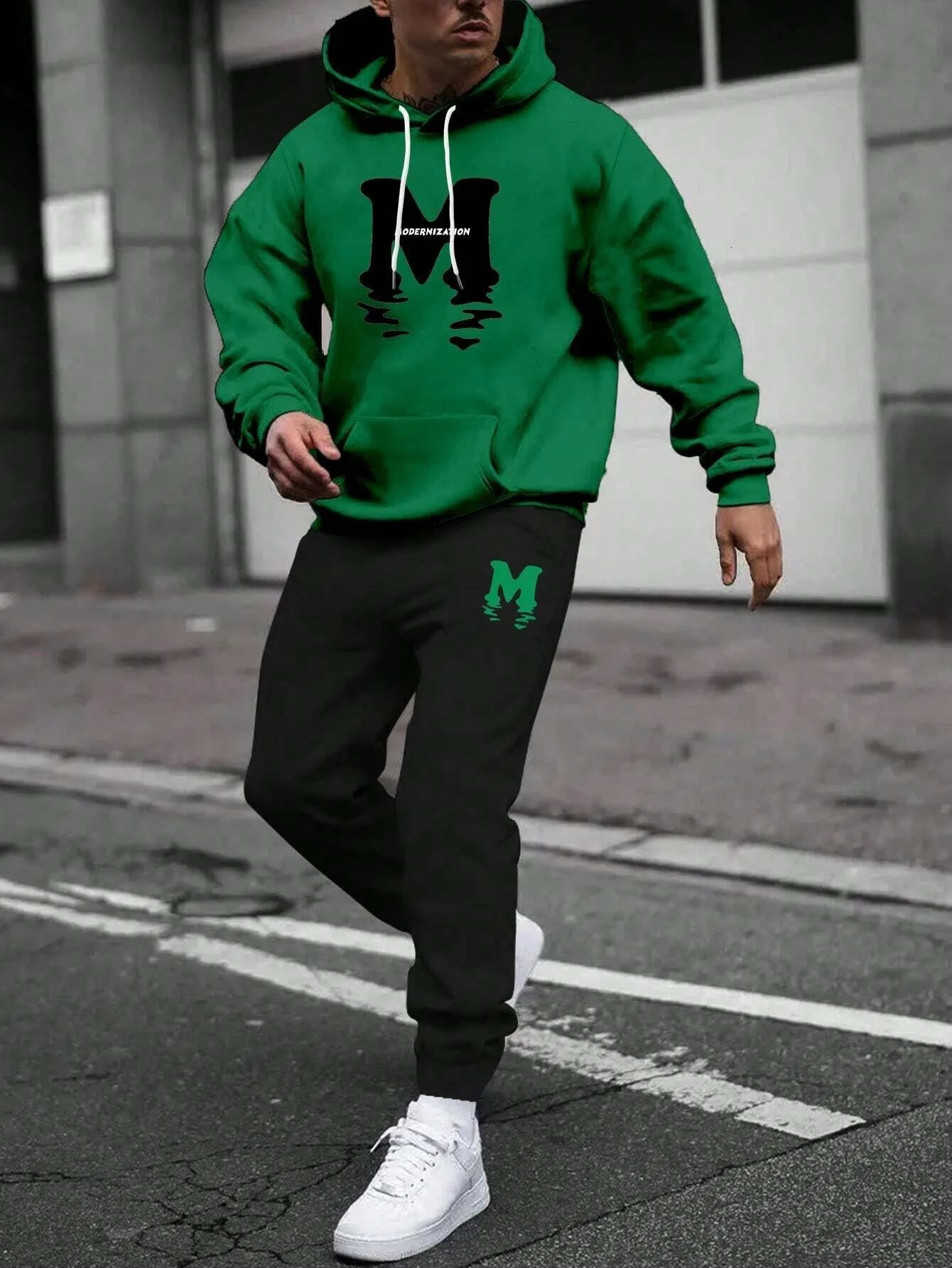 Autumn Winter Two Piece Set for men Drawstring Womens Tracksuit Hooded Suit Quality Comfortable Casual Pullover Fashion Daily 250226