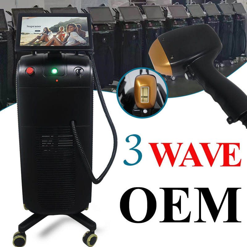 OEM ODM Ice Titanium System Hair Removal Device 808nm Diode Laser 755 808 1064 Permanent Hair Remover Laser Hair Removal Beauty Machine