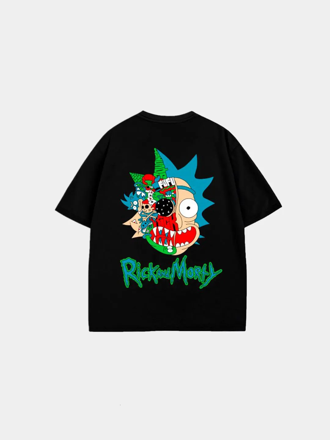 Ricky Monkey Printed American Short Sleeve T-Shirt Couples Half Sleeve Tops Mens and Womens Street 250227