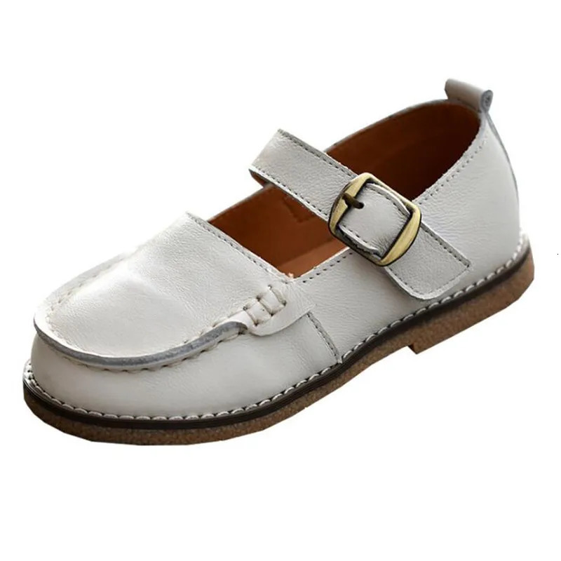 Kids Shoes Princess Girls School Children Genuine Leather Party Dress Flat Little Dance Baby Casual Sneaker 250225
