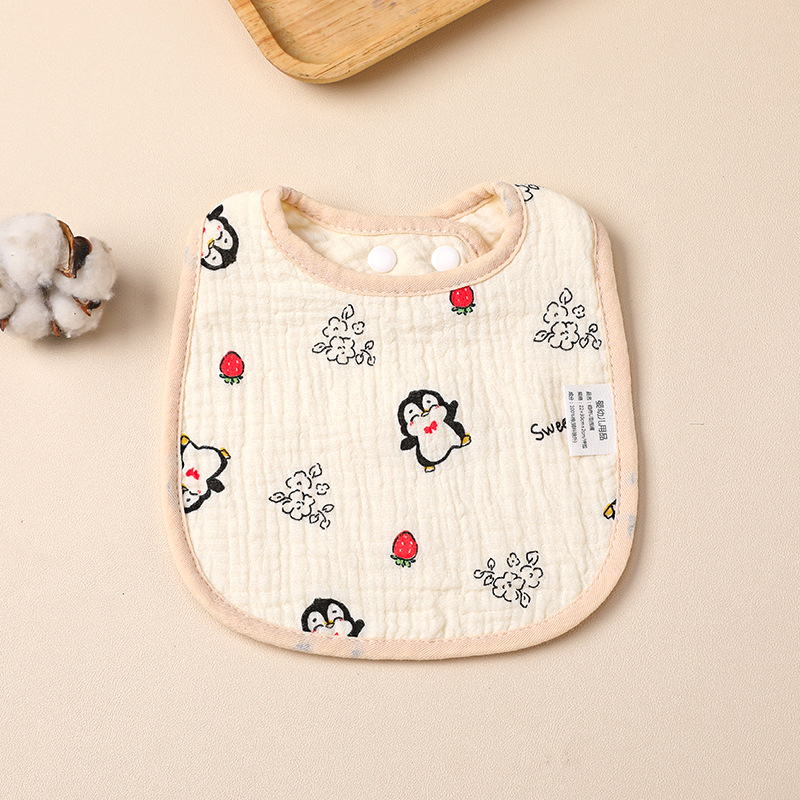 Baby Bibs 6 Layer Pure Cotton Gauze Drool Towel Newborn U-Shaped Bandana Feeding Burp Cloth Anti Spilting Milk
