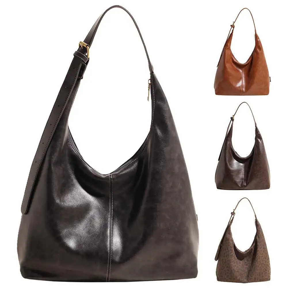 Ship from US Women PU Shoulder Bag Fashion Underarm Adjustable Strap Stylish Single Trendy Tote Handbag Daily Commuting 250227FBB