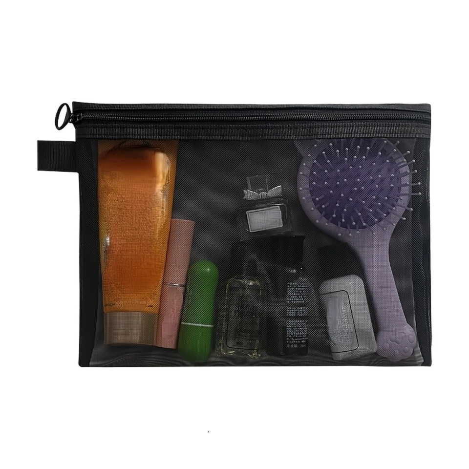Ship from US 13pcs Transparent Mesh Cosmetic Bag Multifunctional Travel Portable Lipstick Skin Care Product Wash 250227FBB