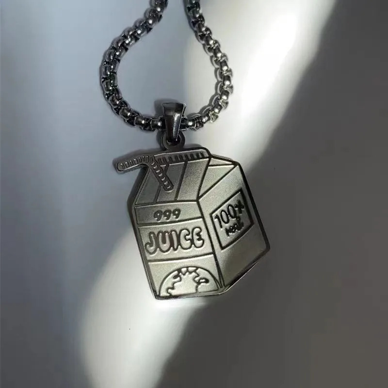 Exquisite Stainless Steel Juice Cup Pendant Necklace Personality Hip Hop Necklace Hoodie Accessories Fashion Jewelry for Couples 250227