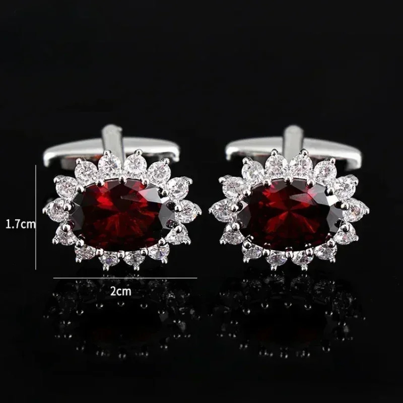 Mens Rhinestone Crystal Cufflinks French Shirt Cuff Links Men Business Banquet Cocktail Party Wedding Anniversary Gifts 250227