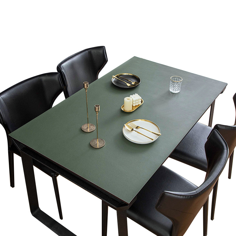 Leather Waterproof and Oil-proof Leave-in Rectangular Dining Table Anti-scalding Coffee Table Mat