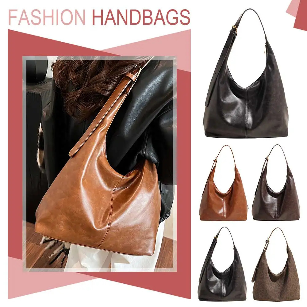 Ship from US Women PU Shoulder Bag Fashion Underarm Adjustable Strap Stylish Single Trendy Tote Handbag Daily Commuting 250227FBB