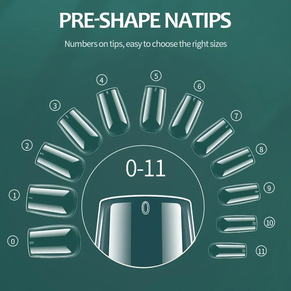 NAILPOP soft gel nail tip 600PCS pre buffered full cover Coffin almond oval semi matte X false 250217