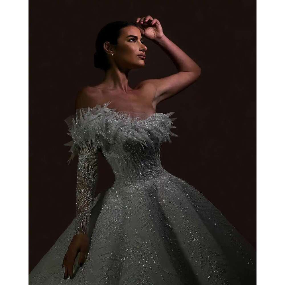 Custom Backless Court Dress, Ball Gown, Designer Dresses, Irregular Appliques, Sequins, Wedding Dress