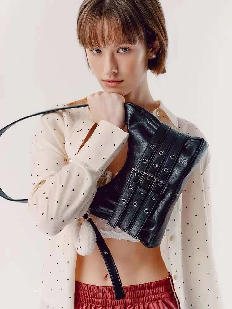 Korean Star's Same Small Samoondoh Trendy Cool Motorcycle SAMO ONDOH Strap Casual Single Shoulder Cross-Body Bag