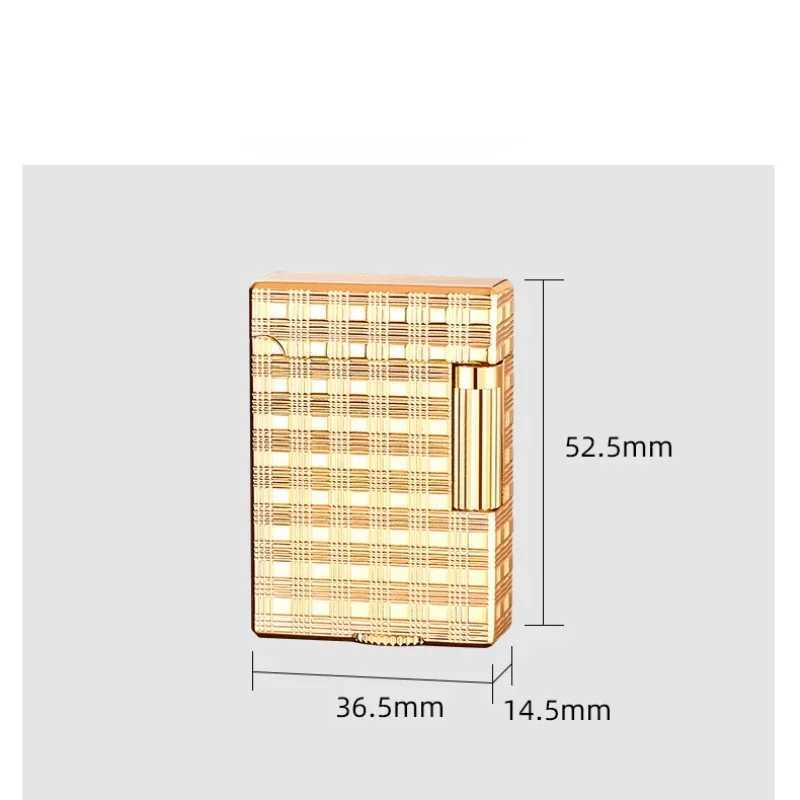 Derui finely carved texture side-sliding grinding wheel gas lighter metal stylish elegant high quty mens holiday gift W250227