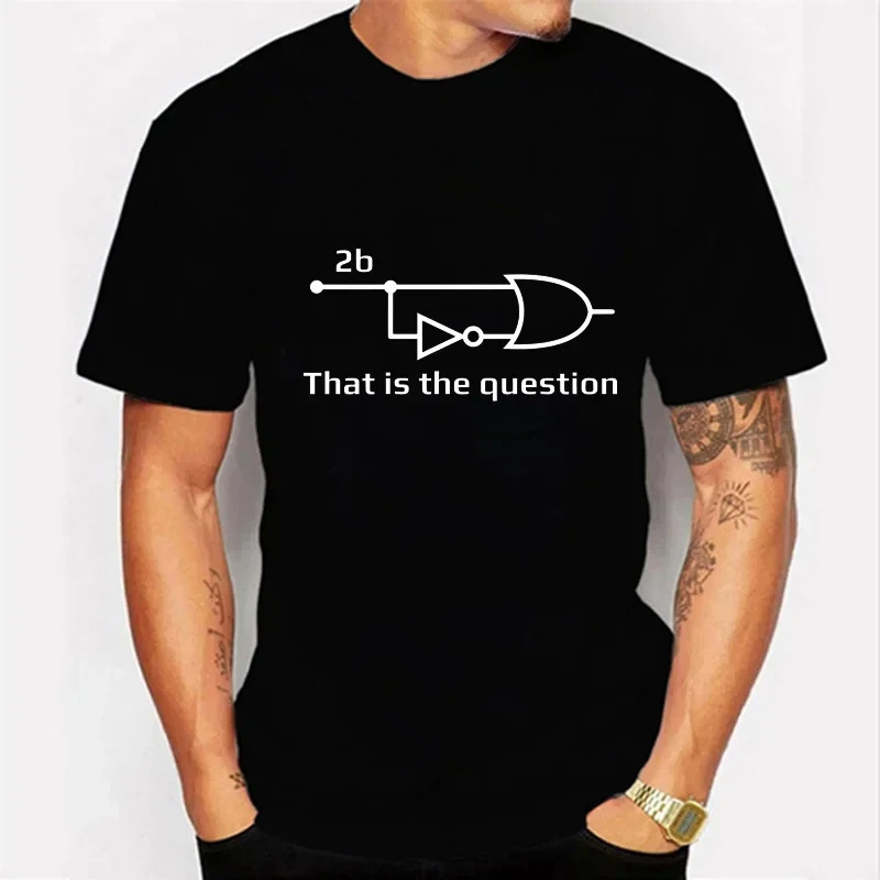 Electrical Engineer That Is Question Letter Printing Funny T Shirt for Men Cotton Vintage Clothes Mens Tshirts Y2k 250226