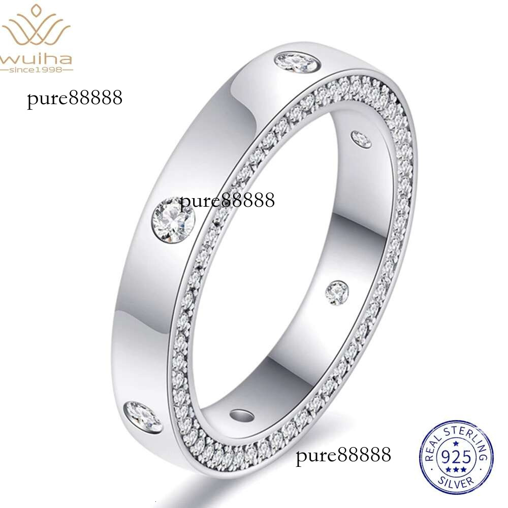 WUIHA Sparkg Sterg Sier Created Moissanite Dias Wedding Engagement Anniversary Ring for Women Gifts Fine Jewelry