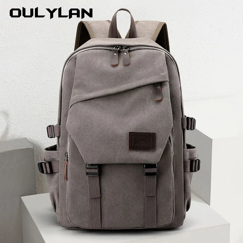 Ship from US Oulylan 156 Oxford Large Capacity Backpack Men Laptop Backpacks Solid High School Bags Teen College Boy Grill Student 250227FBB