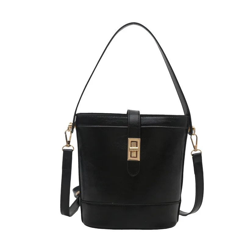 Ship from US Womens Retro Versatile Texture HandHeld Bucket Bag Small Shoulder for Spring And Summer Fashion Accessory 250227FBB