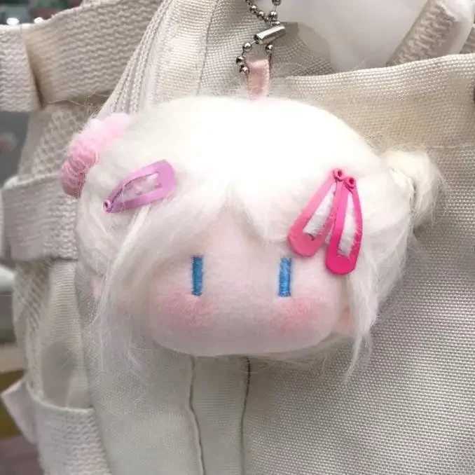 1pcs Cute Meatball Head Fried Cotton Pendant Doll Toy Plush Key chain for Girl Birthday Gifts Free shipping