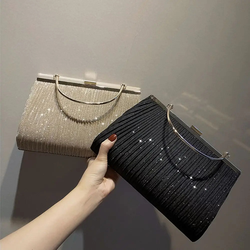 Moon Handbag Apricot Evening Clutch Bag Party Chain Shoulder Female Sequin Wedding Purse for Women 250221Z