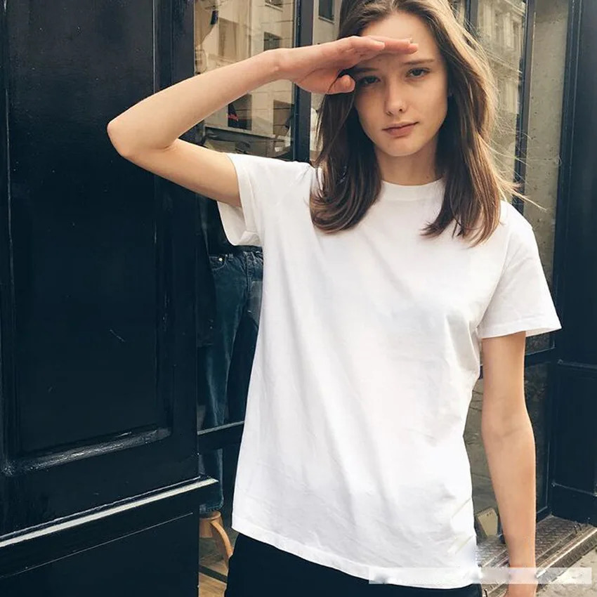 Fashion Short Sleeve Women Gray T Shirt tshirt Tshirt Womens Clothes Harajuku Simple 90s Summer Top 250226