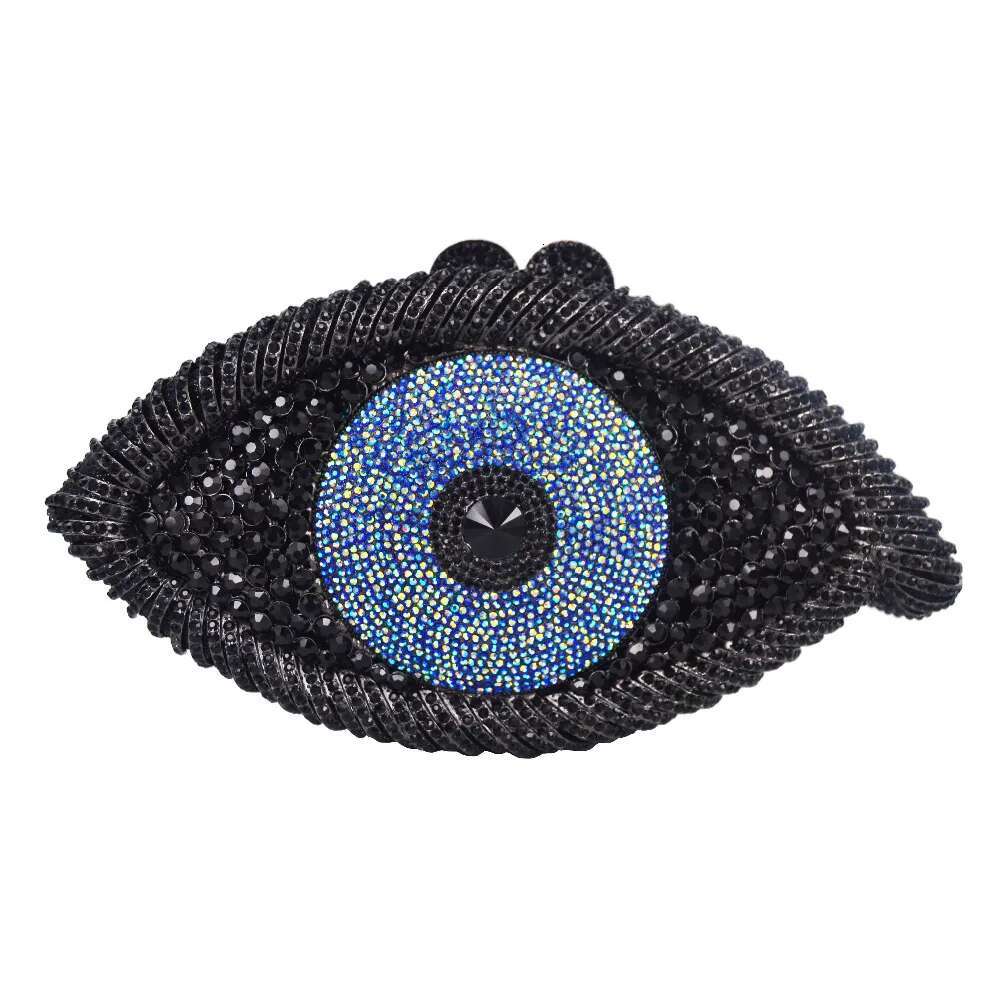 Newest Animail Designer Evil Eye Crystal Purse Women Evening Gold Sier Black Party Clutch Bag Lady banquet pochette sc757