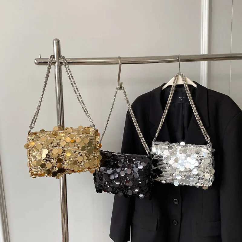 New Arrival Gold sequin party wallet Eevning bag for womens summer fAshion mini bag for womens Retro ten font phone bag T250227