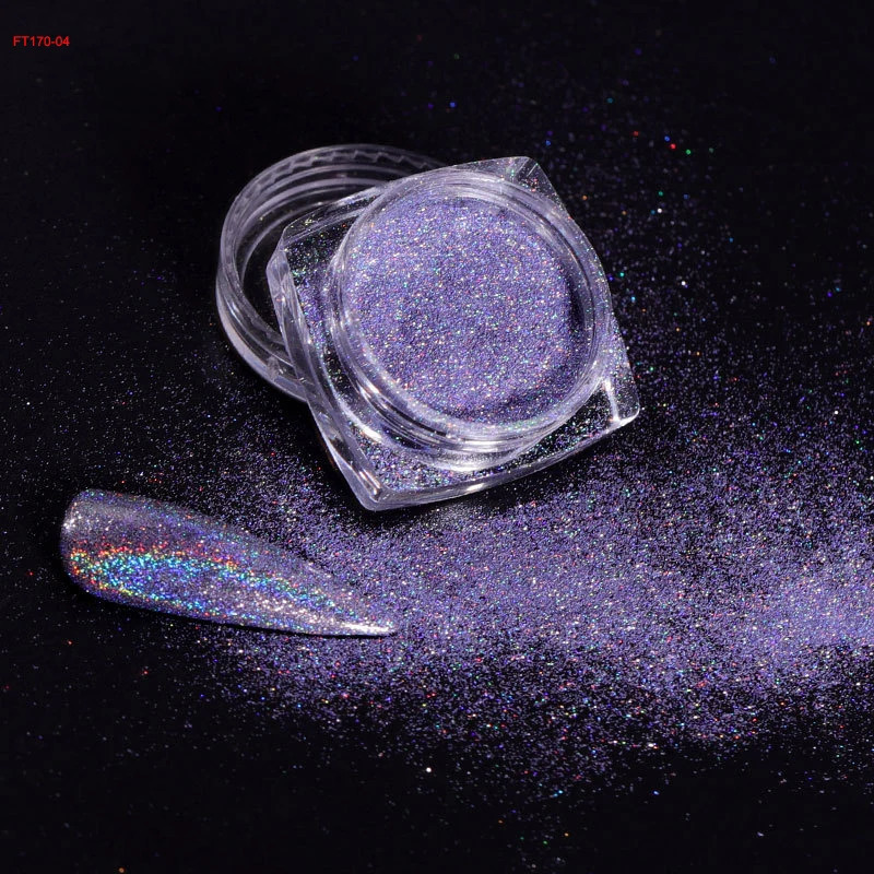 12Jars/set Holographic Glitter Nail Fine Powder 0.05mm Super Shinying Unicorn Rainbow Laser Powder DIY Mirror Manicure Powder 250227