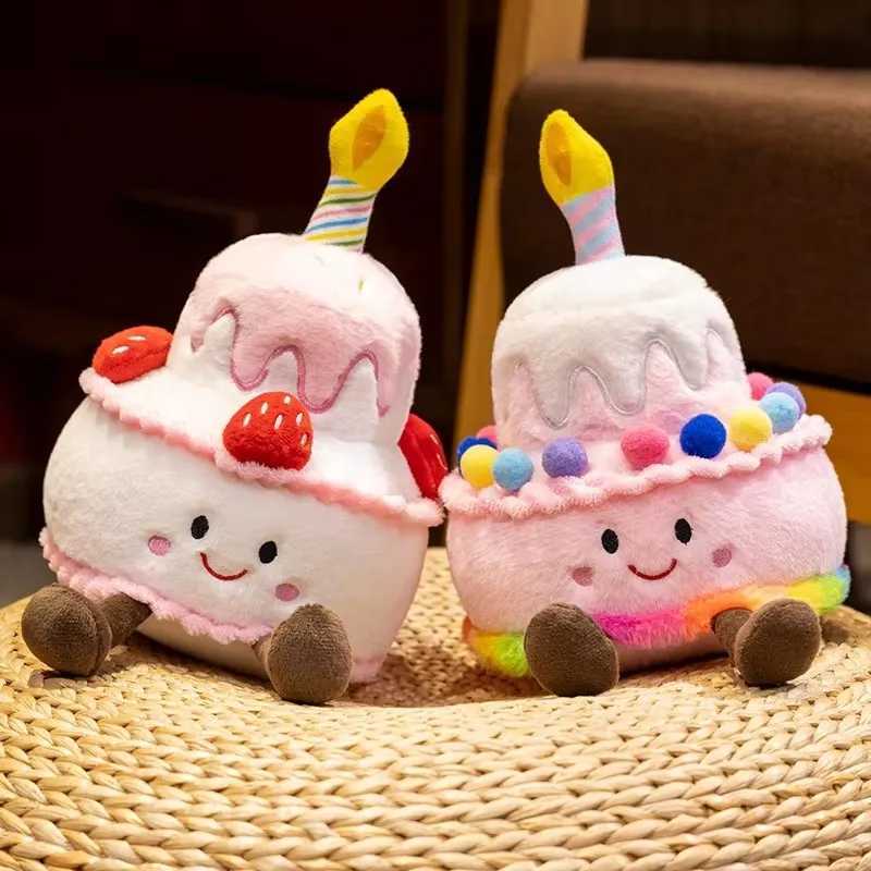 Jelly Cat Strawberry Toys Plush Food Dessert Pillow Cute Sweet Birthday Cake Candle Party Decoration Creative Gifts Hk56 L250811