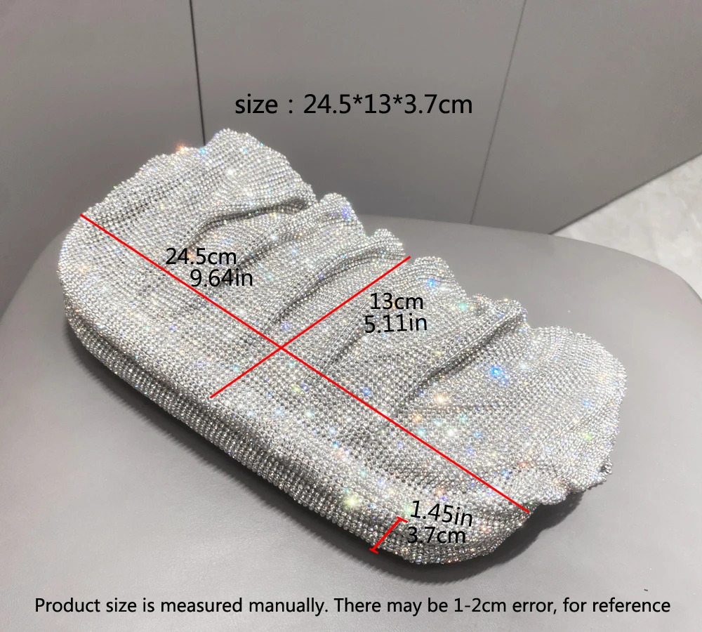 Shiny Rhinestones Handmade Evening Clutch Bags Folds Purses and Handbags y ner Wedding Party High Quality 250226