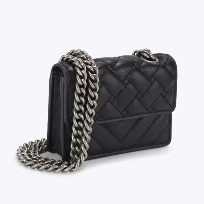 K G Eagle Head Mini Thread Color Block Glossy Surface Card Holder One-Shoulder Crossbody Chain Bag For Women