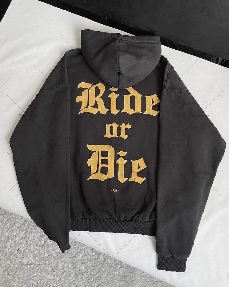 High Street Hip Hop Punk Rock Casual Loose Zipper Hoodie Men Retro Harajuku Y2K Fashion Versatile Oversized Sweatshirt Women 250227