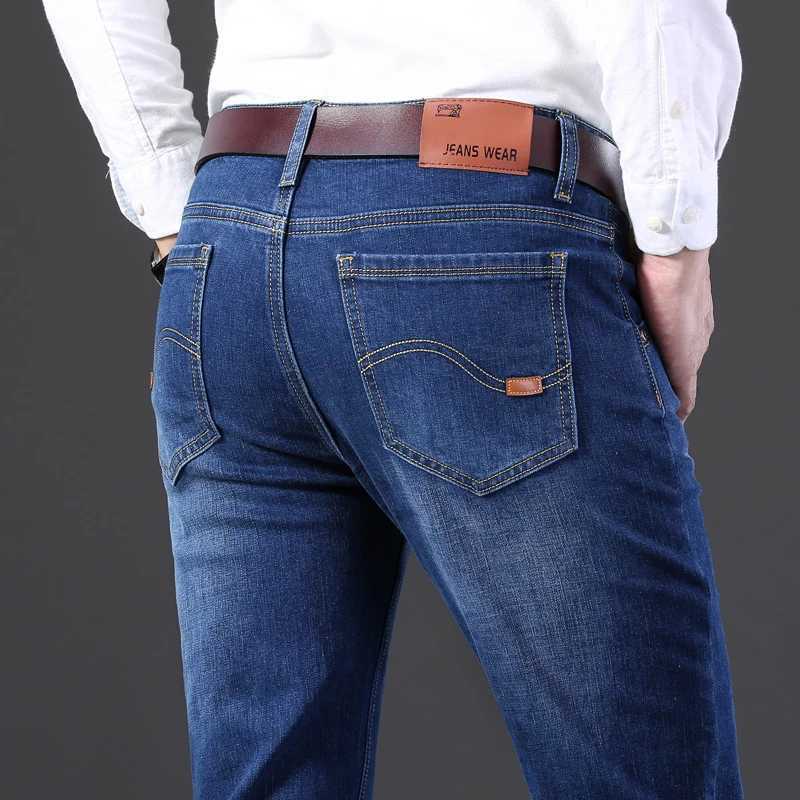 Classic black mens jeans Straight leg baggy plus size pants Wear comfortable dark pants Thin pants for dad gift dad pants X250227