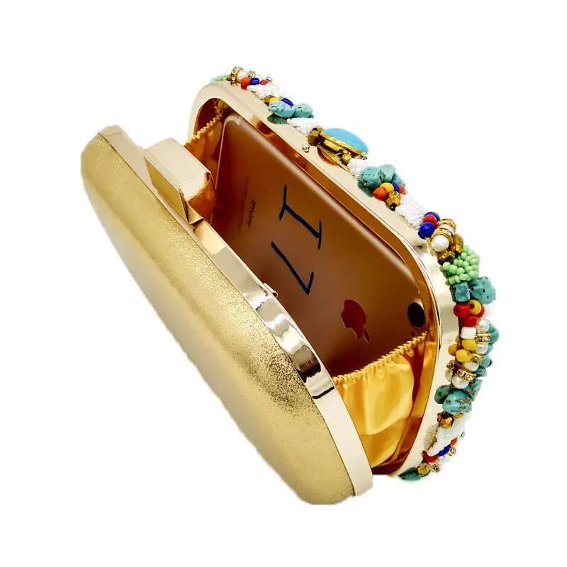 Bohemia Beading Evening Bag Contrast Colors Summer Hand Bags Wedding Bridal Party Clutch Purse Pochette Femme 2021