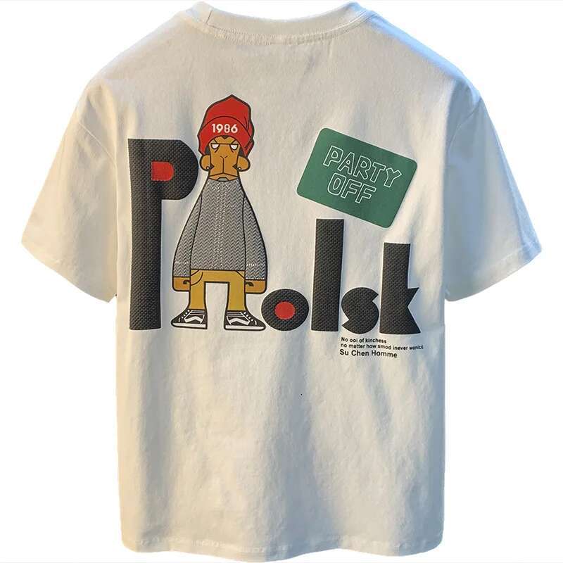 2025 Summer New Short Sleeved T-shirt Paired With Men's Personalized Printed Half Sleeved Loose Comfortable Breathable Versatile And Fashionable 