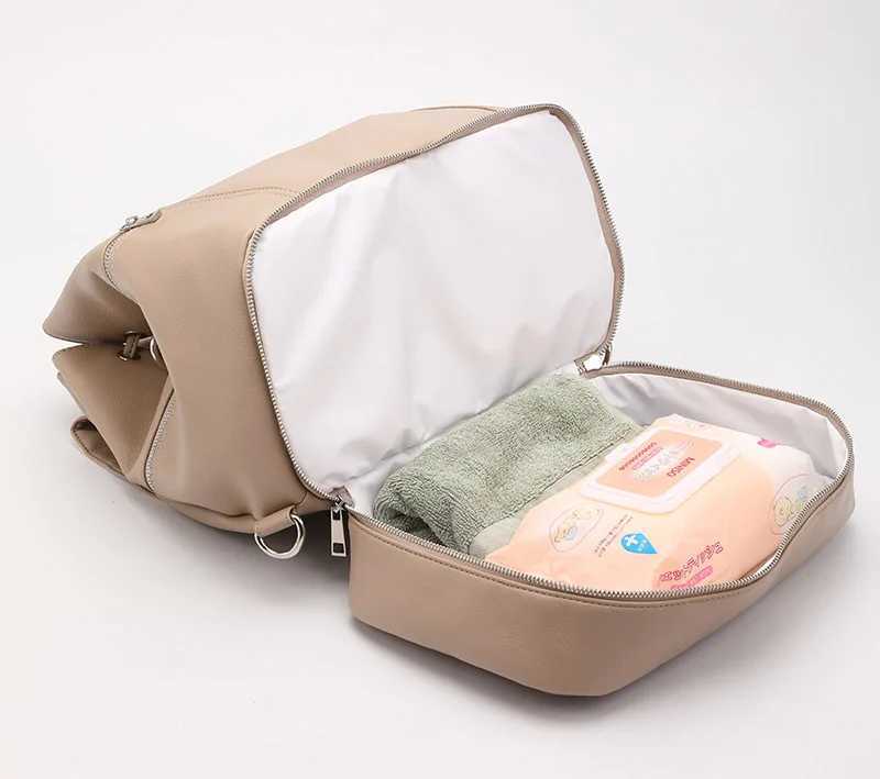 Diaper Bags Diaper Bag Mummy Maternity Baby Bags Small Travel Grey Baby Nappy Changing Backpack Women Insulated Lunch Bag Stroller Organizer Y250227JN