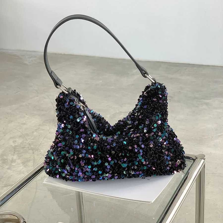 New Arrival LEFTSIDE Small Sequins Underarm Bags for Women Designer Korean Fashion Evening Party Handbags and Purses Trend Shoulder Bag T250227