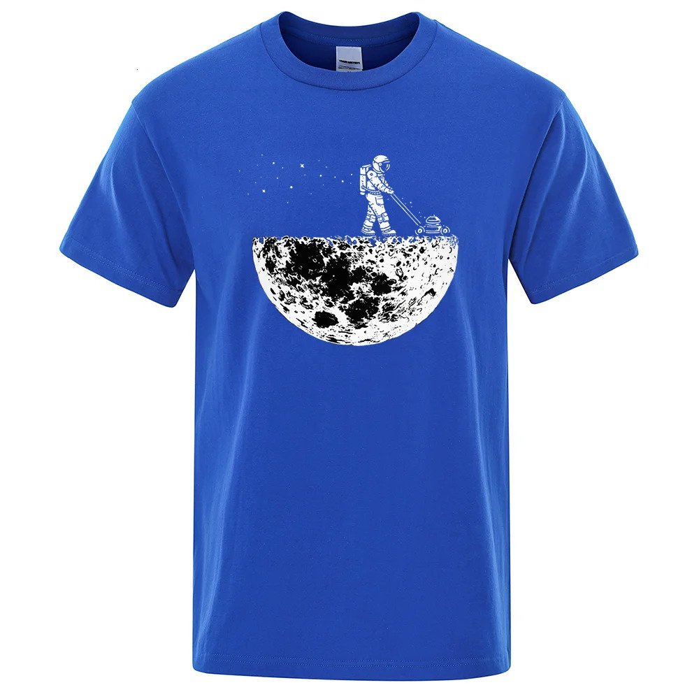 Astronauts Cherish The Lunar Environment Funny Print t-Shirts Men Loose Oversize Clothing Cotton Summer Soft Tshirt Hip Hop Tees 250227