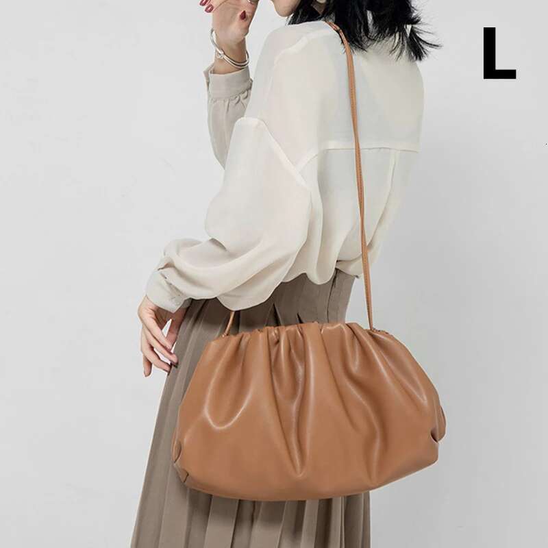 For Women Cloud Soft Leather Madame Single Shoulder Slant Dumpg Handbag Day Clutches Bags Messenger Bag